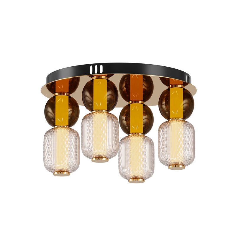 Maytoni Drop 1L flush mount ceiling lamp, gold LED D 43cm