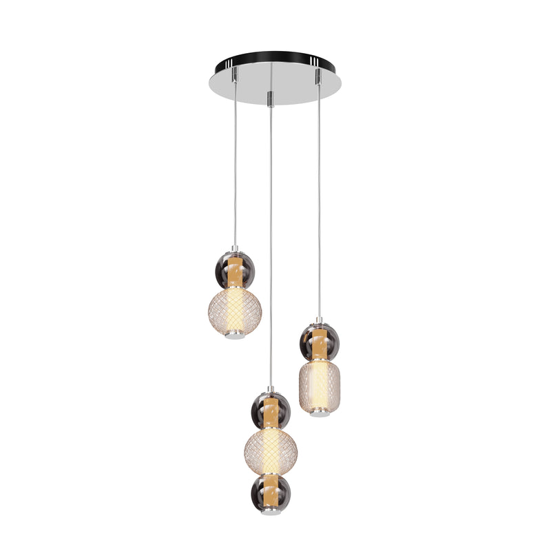 Maytoni Drop 1L pendant lamp, chrome LED D 38cm