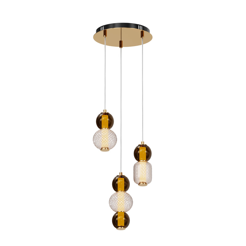 Maytoni Drop 1L pendant lamp, gold LED D 38cm