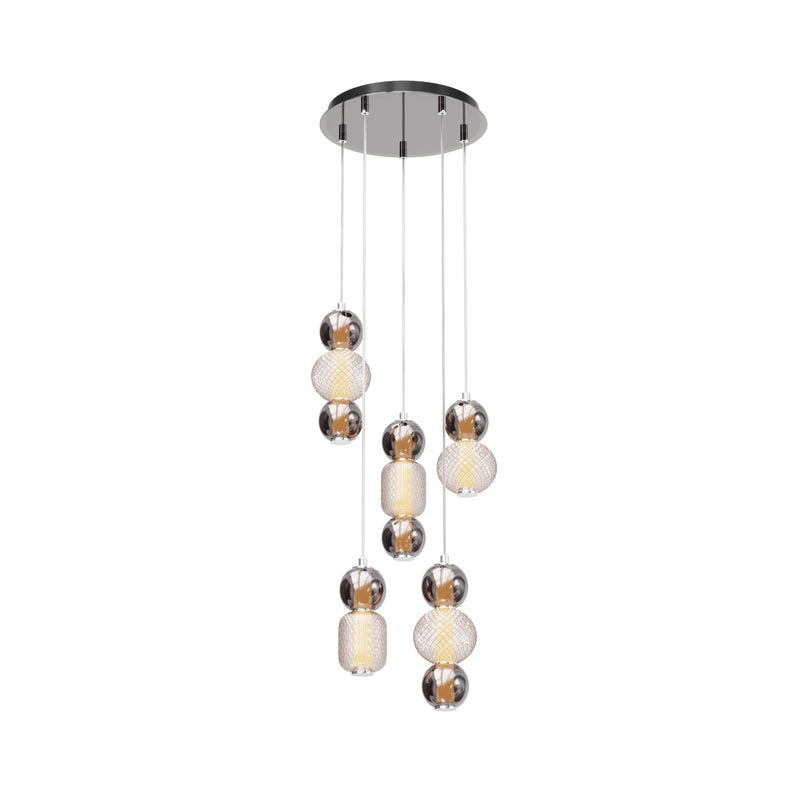 Maytoni Drop 1L pendant lamp, chrome LED D 43cm