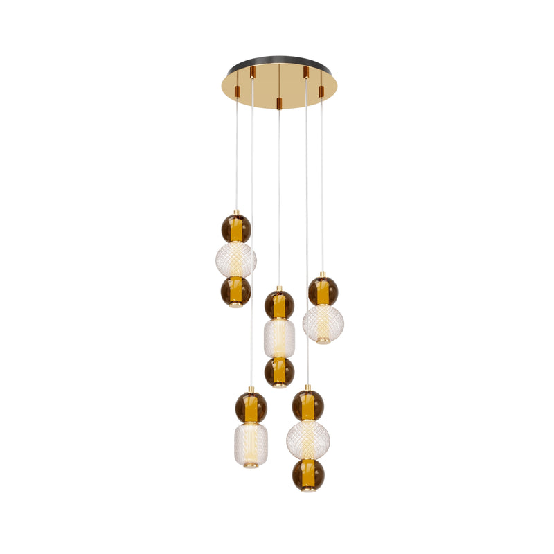 Maytoni Drop 1L pendant lamp, gold LED D 43cm