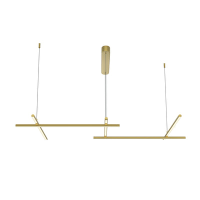 Maytoni Radiance 1L linear suspension ceiling lamp, gold LED H 310cm