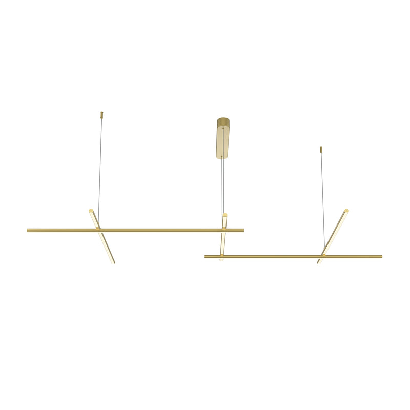 Maytoni Radiance 1L linear suspension ceiling lamp, gold LED H 310cm