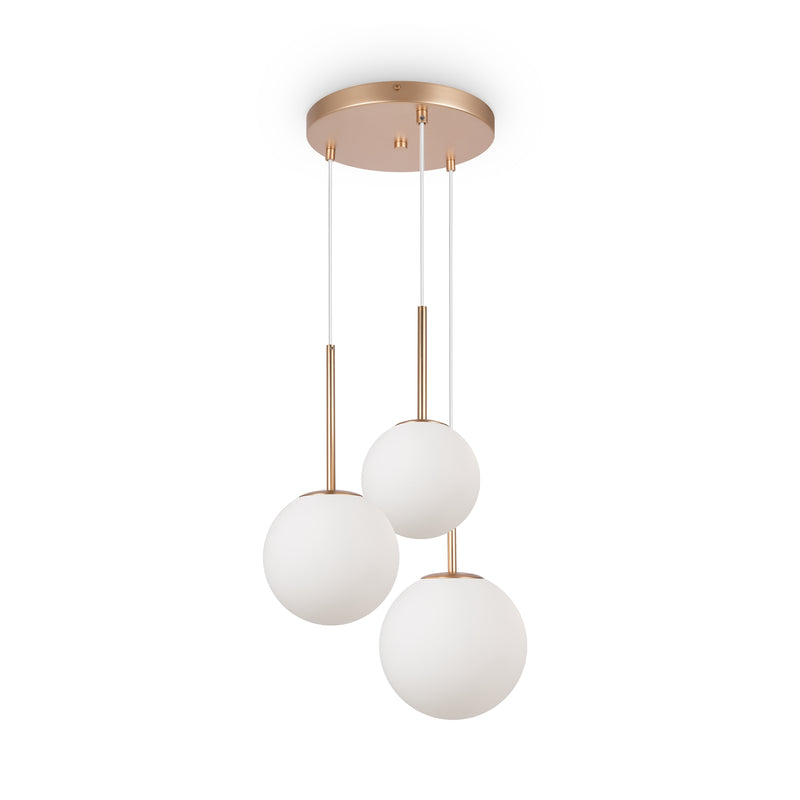 Maytoni Basic form 3L pendant lamp, gold E14 D 40cm