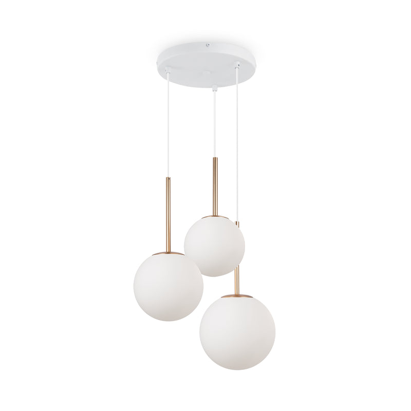 Maytoni Basic form 3L pendant lamp, gold E14 D 40cm