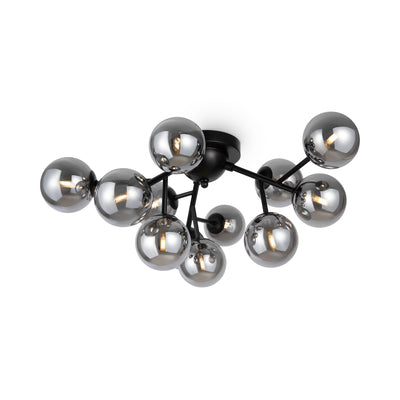 Maytoni Dallas 12L ceiling lamp, black G9 D 60cm