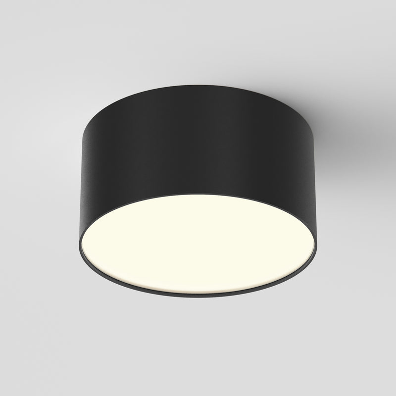 Maytoni Zon 1L flush mount ceiling lamp, black LED D 12cm