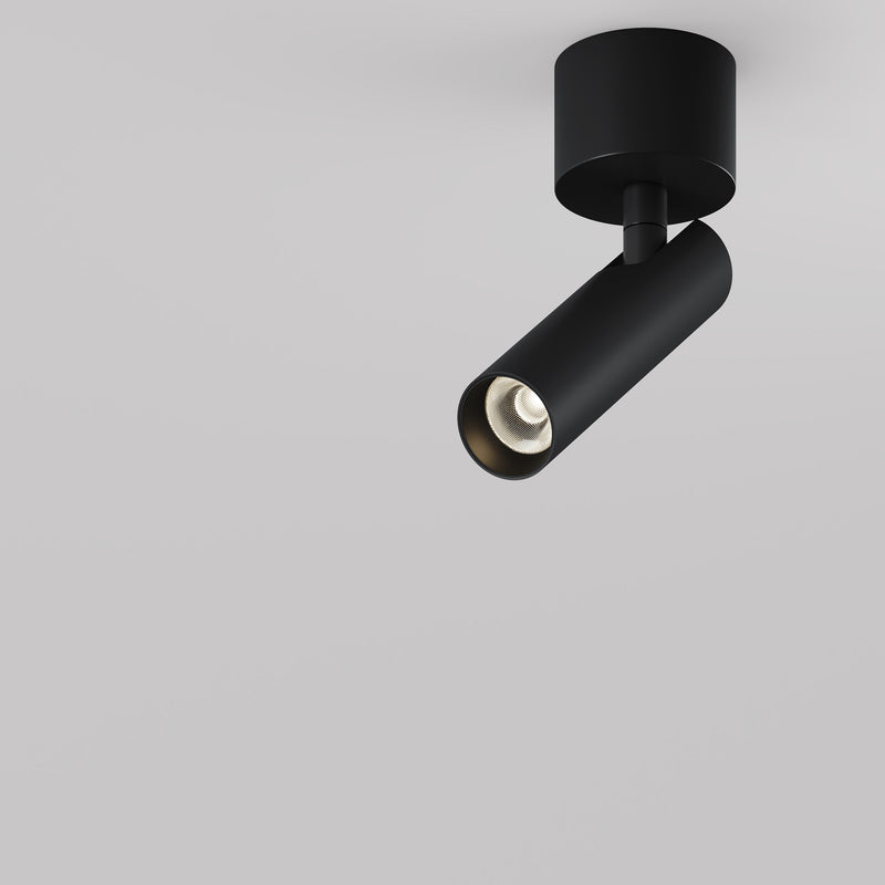 Maytoni Focus T 1L ceiling spotlight, black LED D 3cm