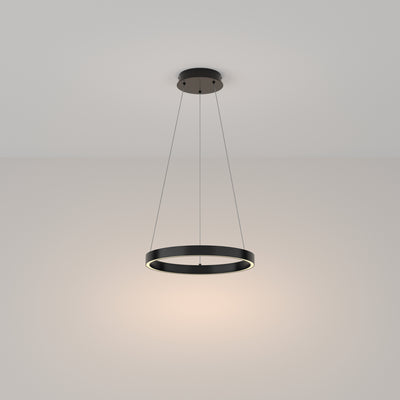 Maytoni Rim 1L pendant lamp, black LED D 40cm