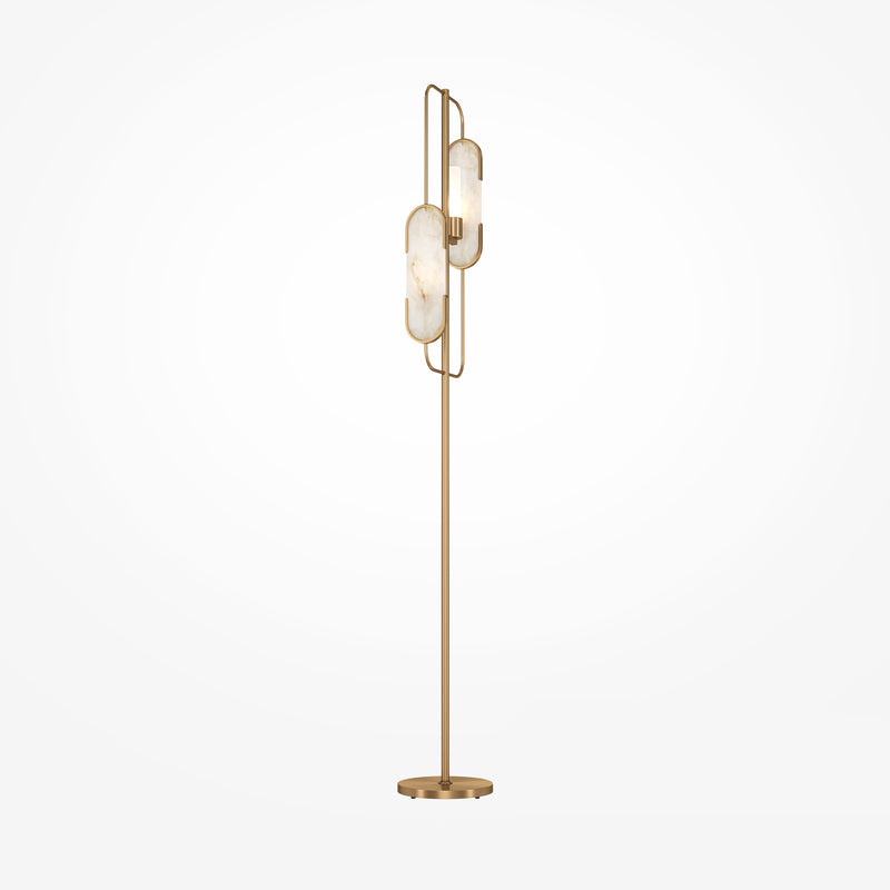 Maytoni Marmo 2L floor lamp, gold G9 D 23cm