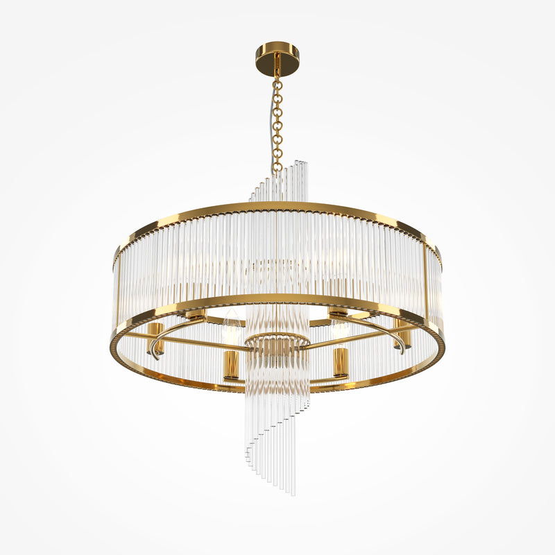 Maytoni Frame 6L chandelier, gold E14 D 58cm