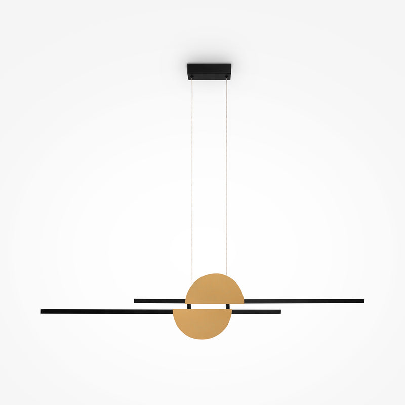 Maytoni Skyline 1L linear suspension ceiling lamp, black LED H 204cm