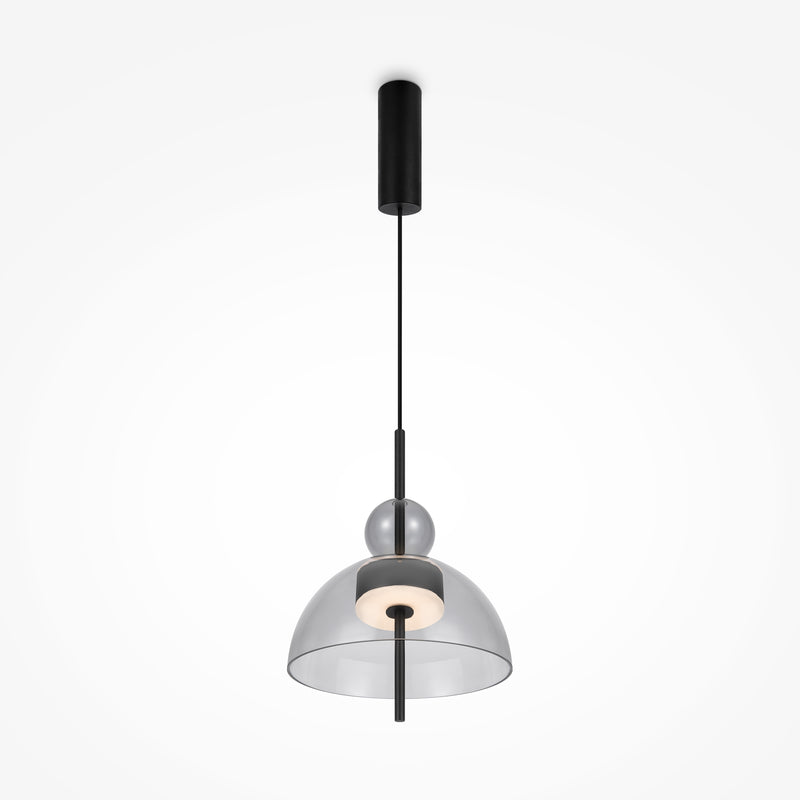 Maytoni Bangkok 1L pendant lamp, black LED D 25cm