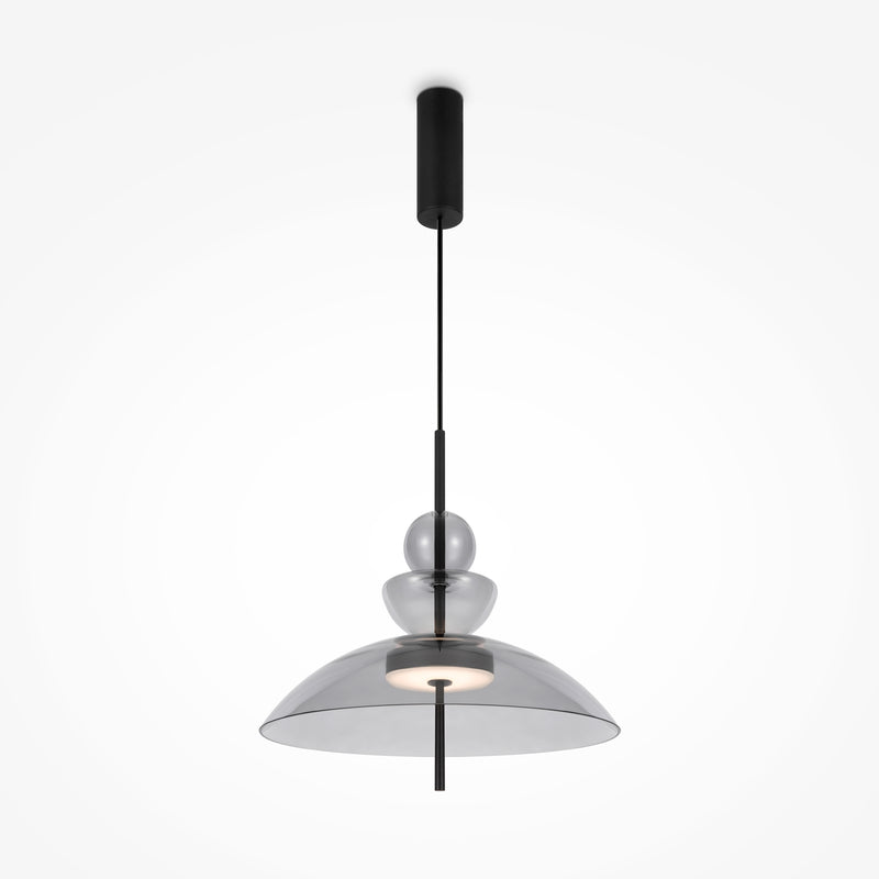 Maytoni Bangkok 1L pendant lamp, black LED D 40cm