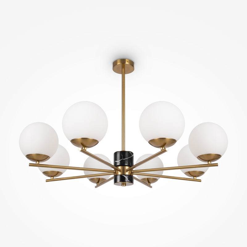 Maytoni Marble 8L chandelier, brass E27 D 81cm