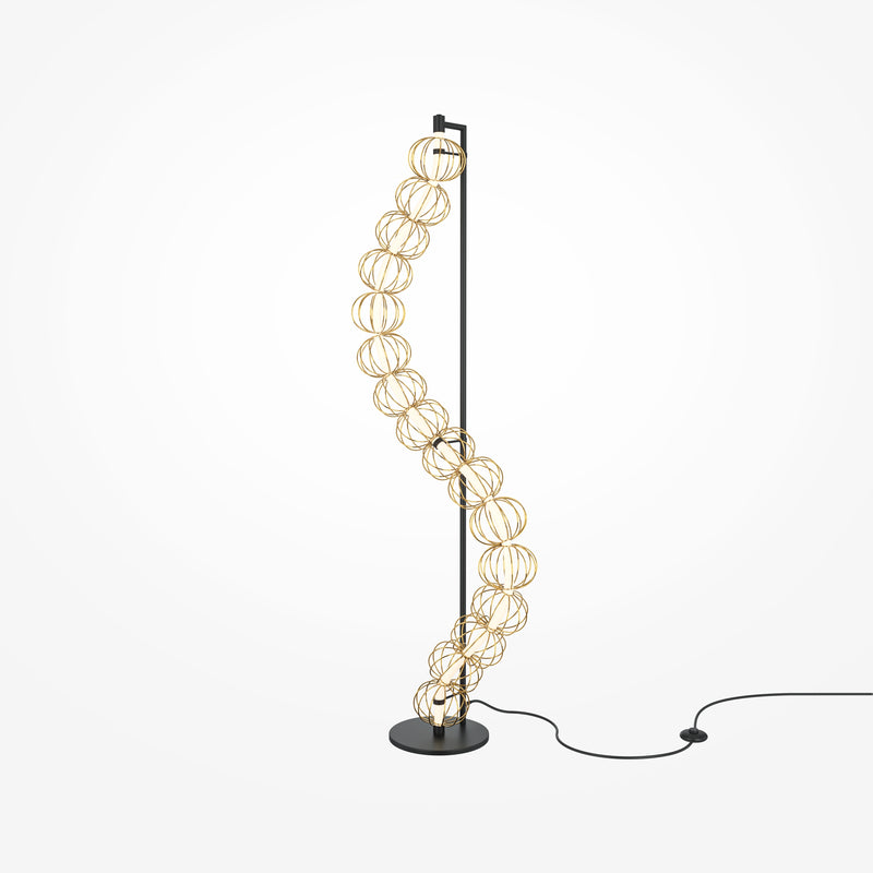 Maytoni Golden Cage 1L floor lamp, gold LED H 154.7cm