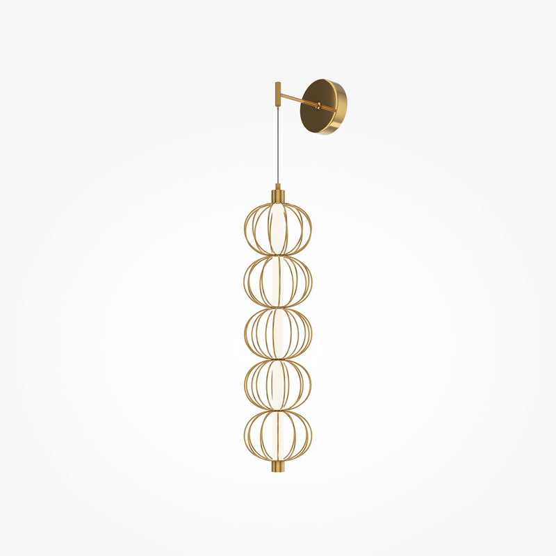 Maytoni Golden Cage 1L wall sconce lamp, gold LED H 218.8cm