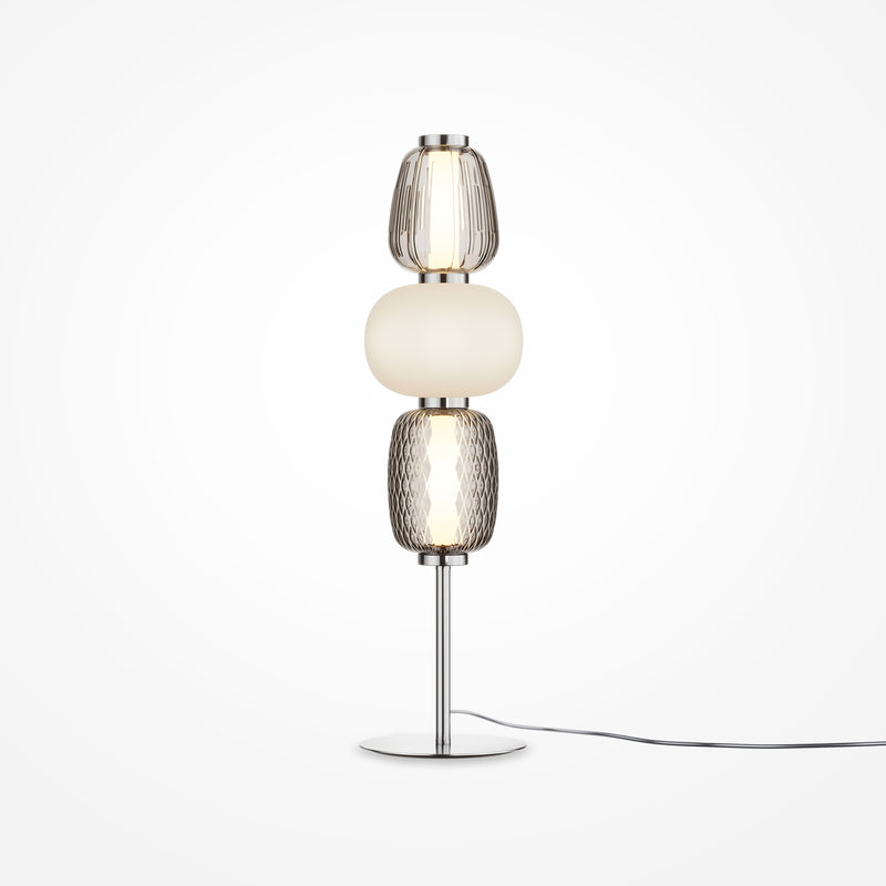 Maytoni Pattern 1L table lamp, chrome LED D 18cm