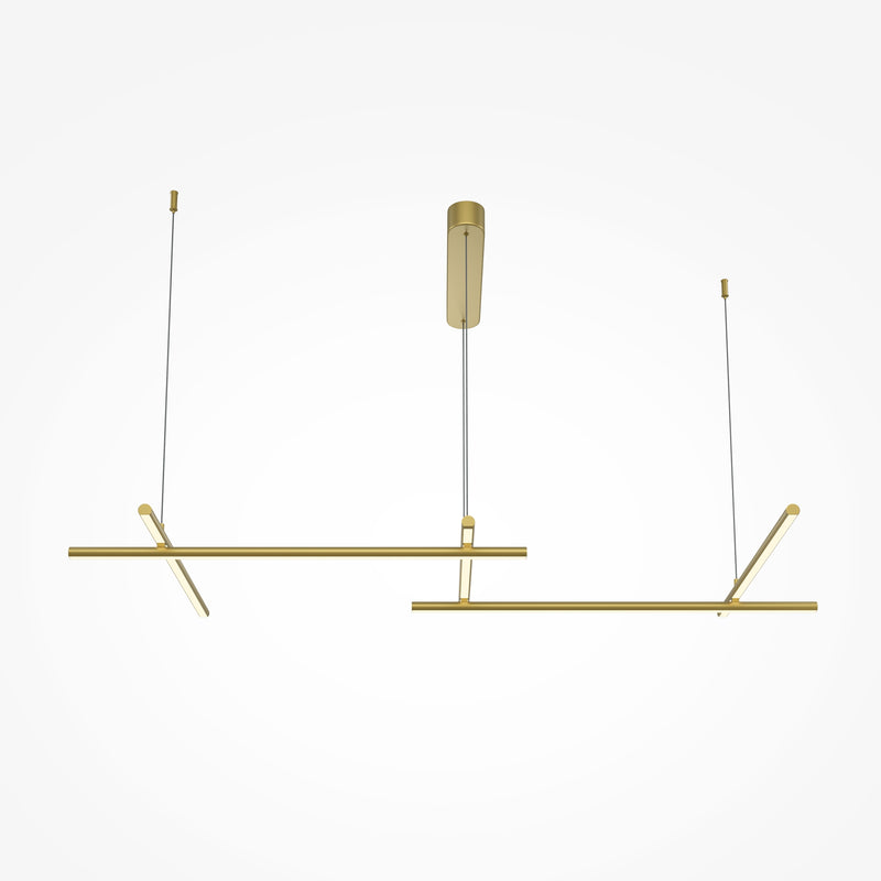 Maytoni Radiance 1L linear suspension ceiling lamp, gold LED H 310cm