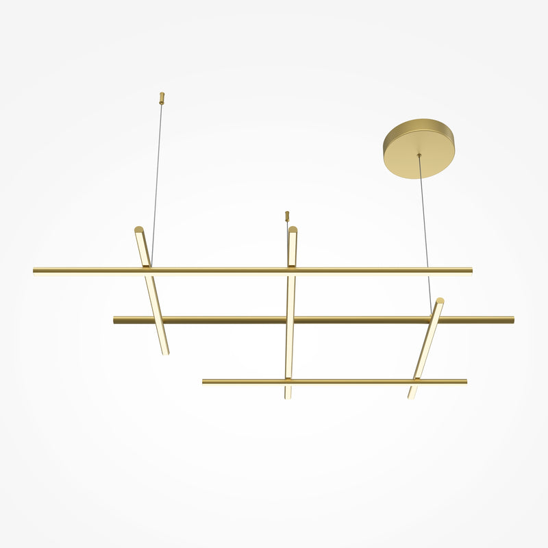 Lampadario a sospensione lineare Maytoni Radiance 1L, LED oro H 312cm