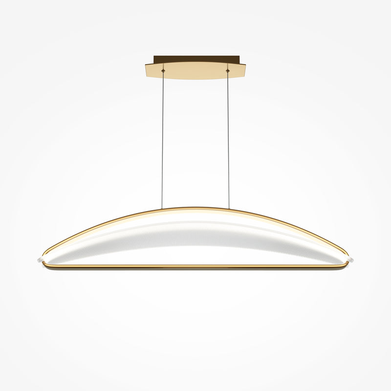 Maytoni Breeze 1L linear suspension ceiling lamp, brass LED H 325cm