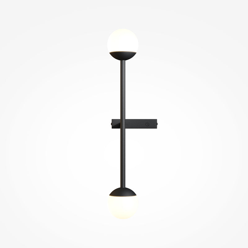 Maytoni Touch 1L wall sconce lamp, black LED H 48cm