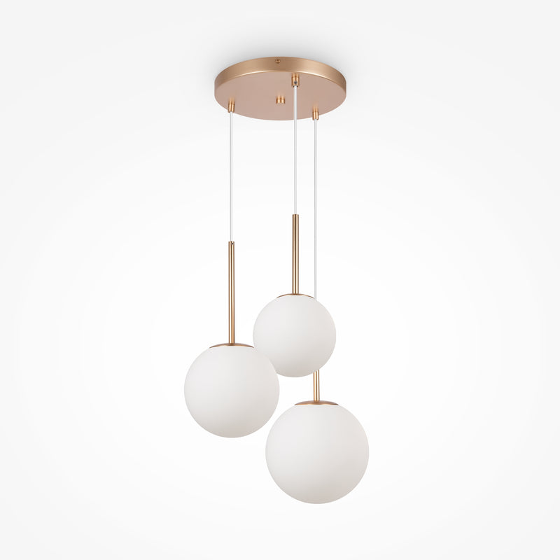 Maytoni Basic form 3L pendant lamp, gold E14 D 40cm