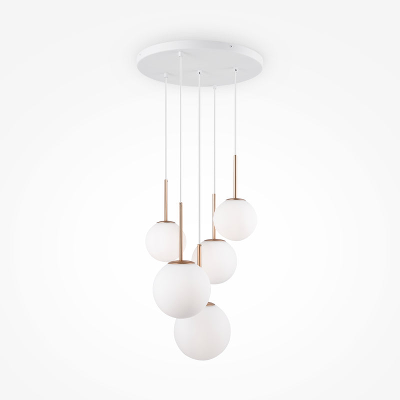 Maytoni Basic form 5L pendant lamp, gold E14 D 58cm