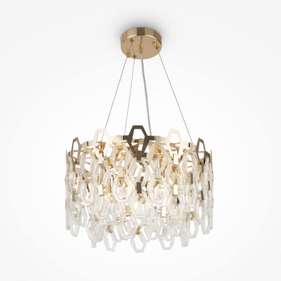 Maytoni Tissage 7L chandelier, gold E14 D 45.7cm