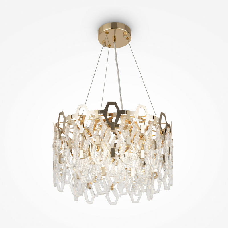 Maytoni Tissage 7L chandelier, gold E14 D 45.7cm