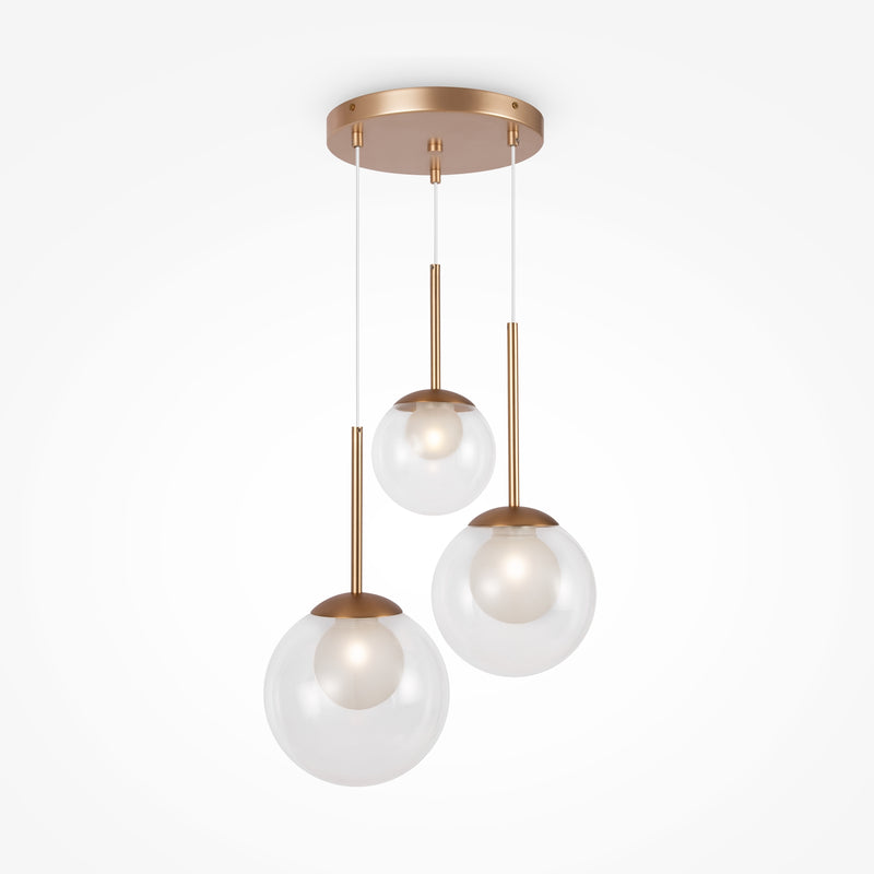 Maytoni Basic form 3L pendant lamp, gold G9 D 40cm