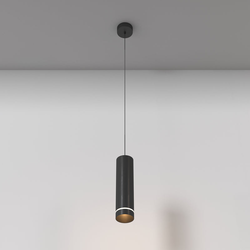 Maytoni Orlo 1L pendant lamp, black LED D 7.9cm