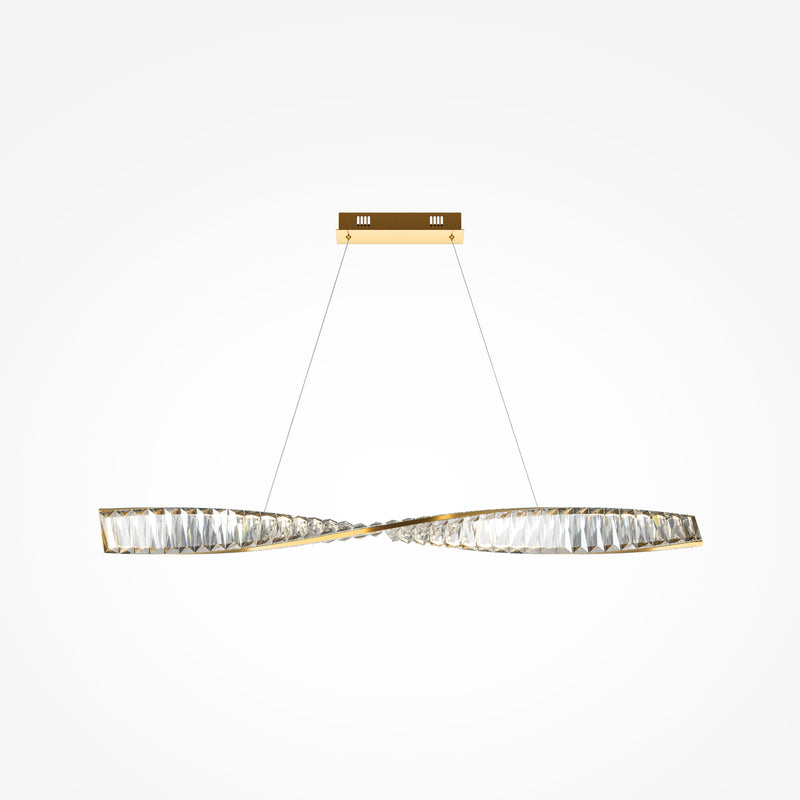 Maytoni Krone 1L linear suspension ceiling lamp, brass LED H 311.1cm