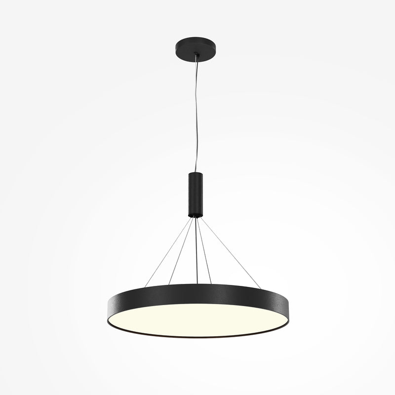 Maytoni Zon 1L flush mount ceiling lamp, black LED D 60cm