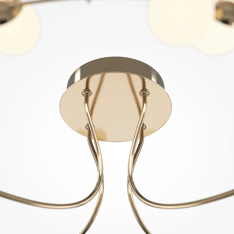 Maytoni Tessara 1L ceiling lamp, gold LED D 80cm