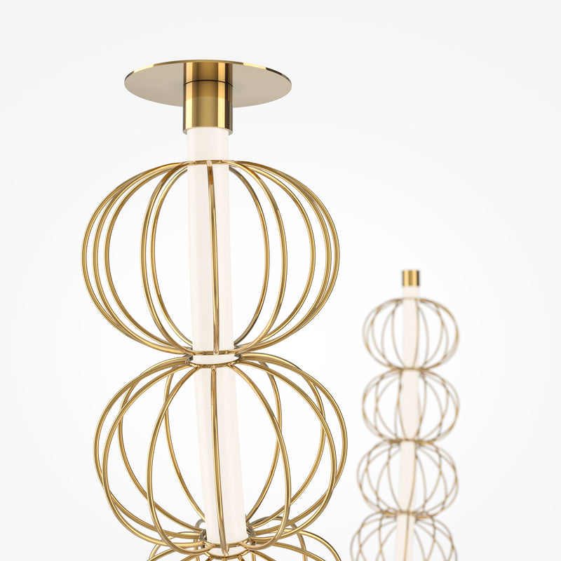 Maytoni Golden Cage 1L pendel, guld LED H 84cm