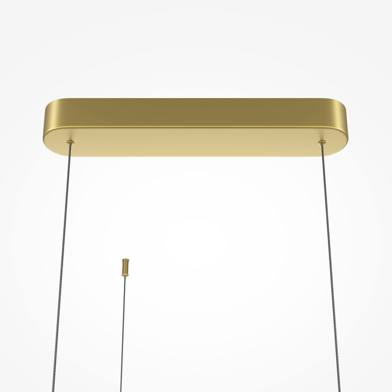 Maytoni Radiance 1L lámpara de techo de suspensión lineal, LED dorado Al. 310cm