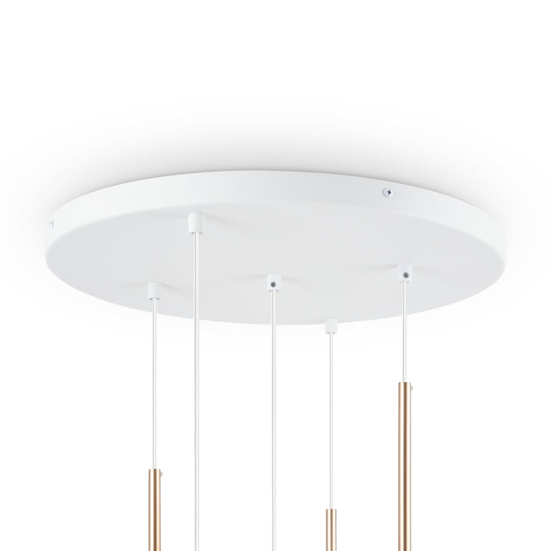 Maytoni Basic form 5L pendant lamp, gold E14 D 58cm