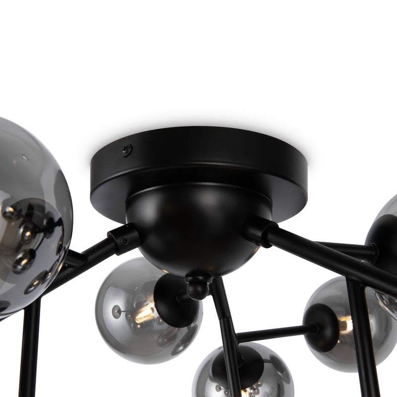 Maytoni Dallas 12L ceiling lamp, black G9 D 60cm