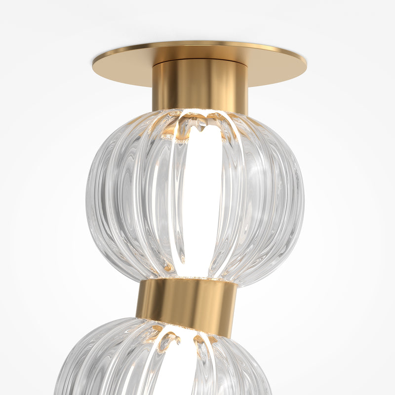 Maytoni Amulet 1L ceiling lamp, gold LED H 63.6cm