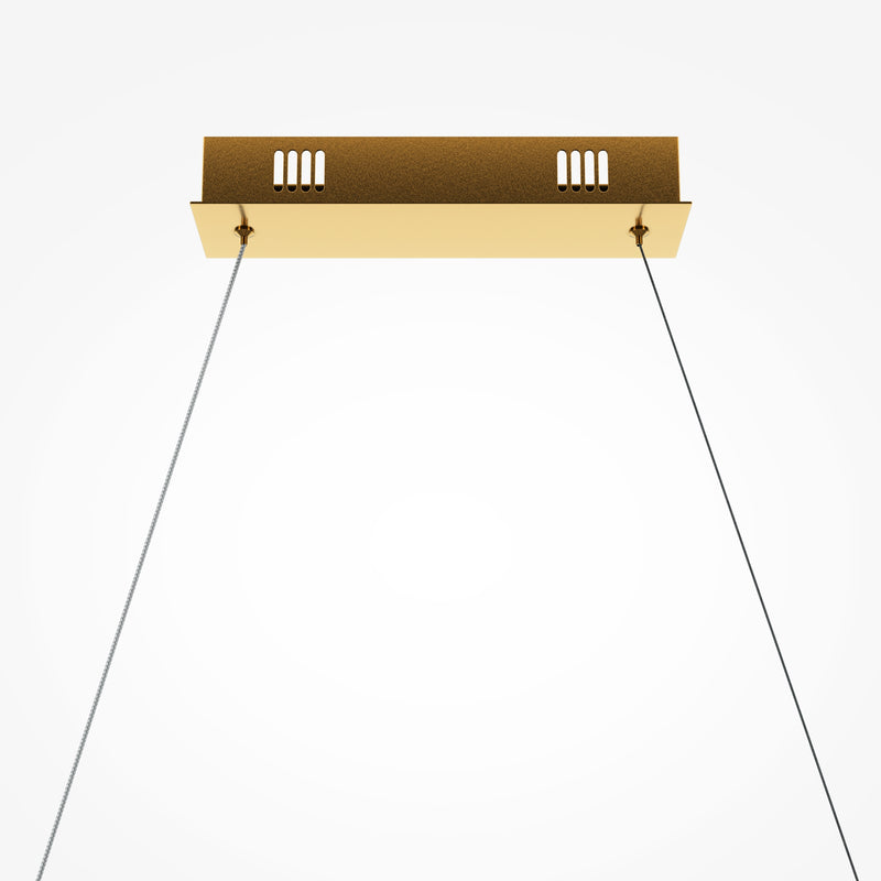 Maytoni Krone 1L linear suspension ceiling lamp, brass LED H 311.1cm