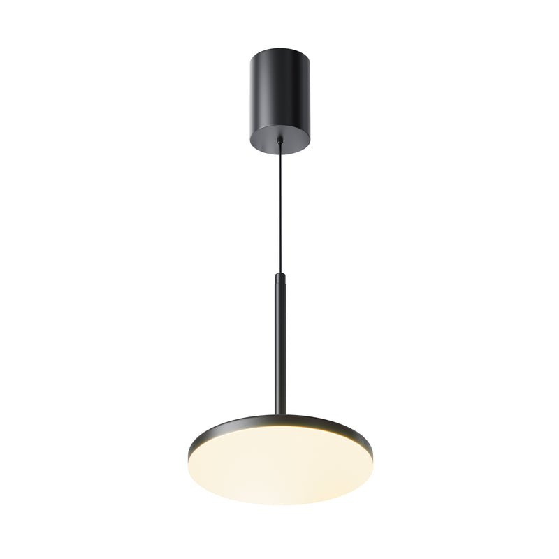 Maytoni Plato 1L pendant lamp, black LED D 18.5cm