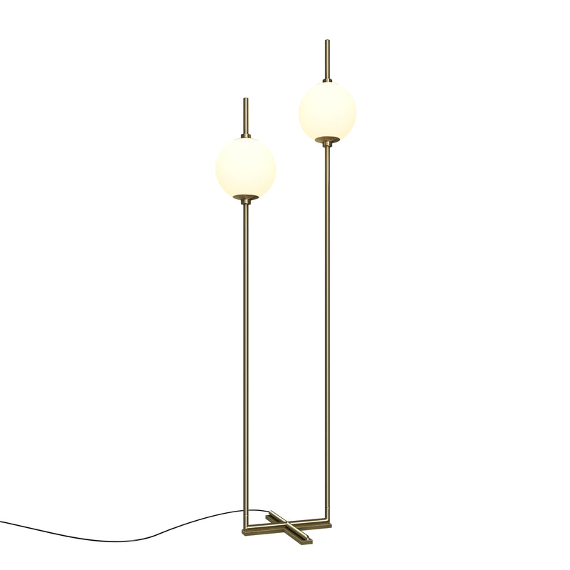 Maytoni The Sixth Sense 1L floor lamp, brass LED H 150cm