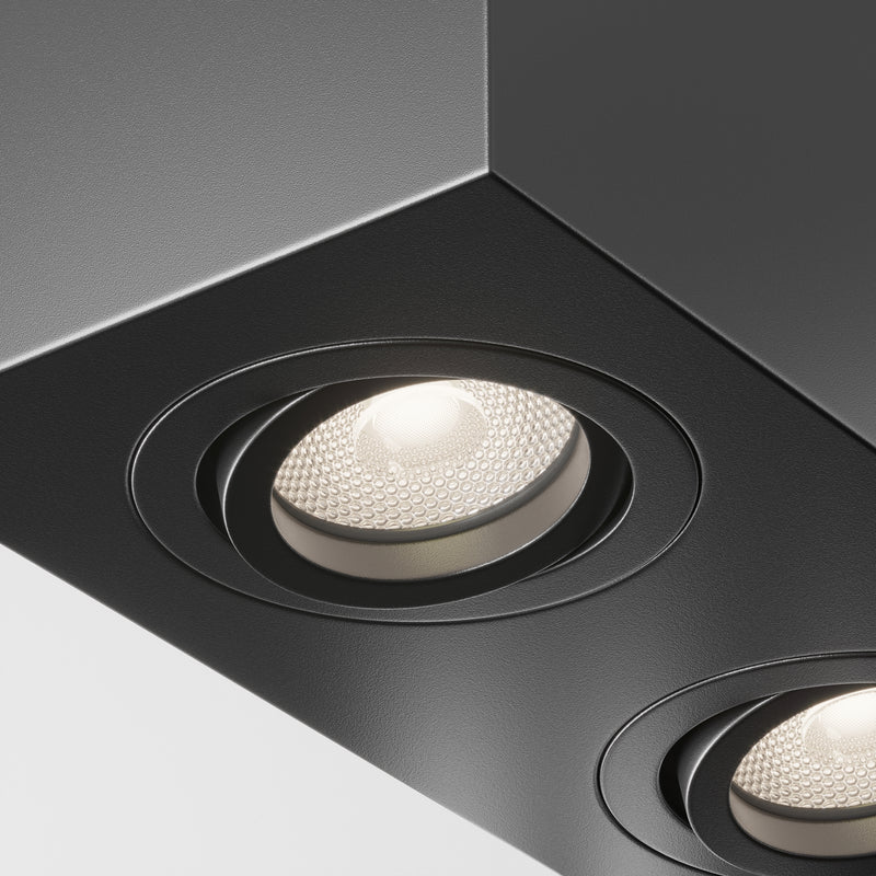 Maytoni Atom 2L ceiling spotlight, black GU10 H 11.5cm