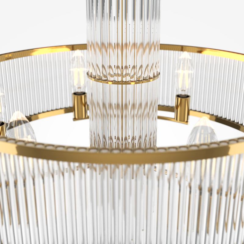 Maytoni Frame 6L chandelier, gold E14 D 58cm