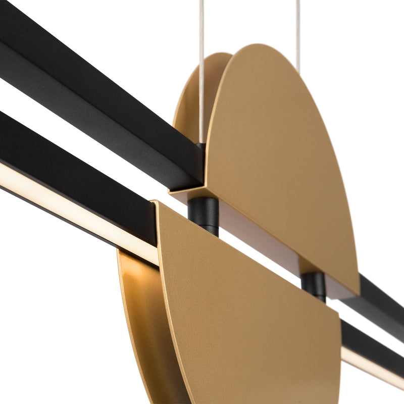 Maytoni Skyline 1L linear suspension ceiling lamp, black LED H 204cm