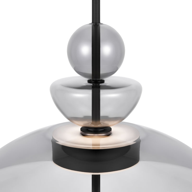 Maytoni Bangkok 1L pendant lamp, black LED D 40cm