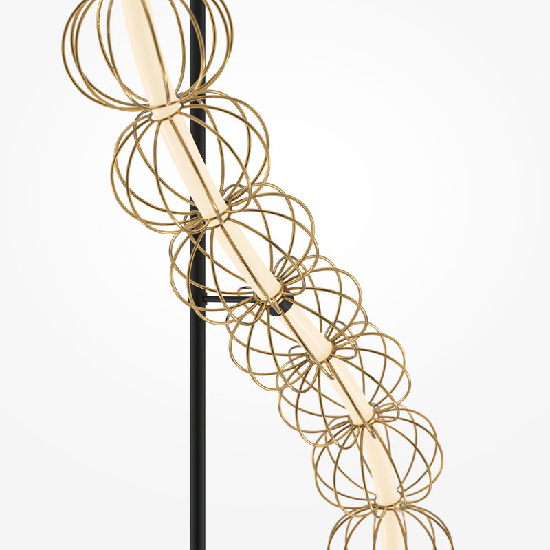 Maytoni Golden Cage 1L floor lamp, gold LED H 154.7cm