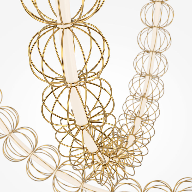 Maytoni Golden Cage 1L pendant lamp, gold LED H 84cm