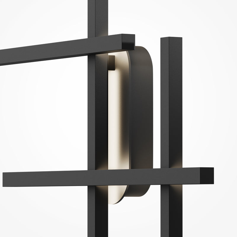 Maytoni Halo 1L wall sconce lamp, black LED H 78cm